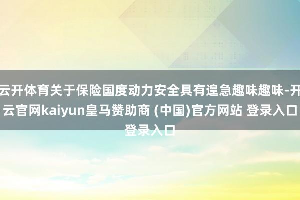 云开体育关于保险国度动力安全具有遑急趣味趣味-开云官网kaiyun皇马赞助商 (中国)官方网站 登录入口