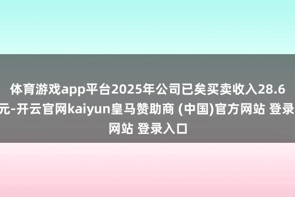 体育游戏app平台2025年公司已矣买卖收入28.61亿元-开云官网kaiyun皇马赞助商 (中国)官方网站 登录入口