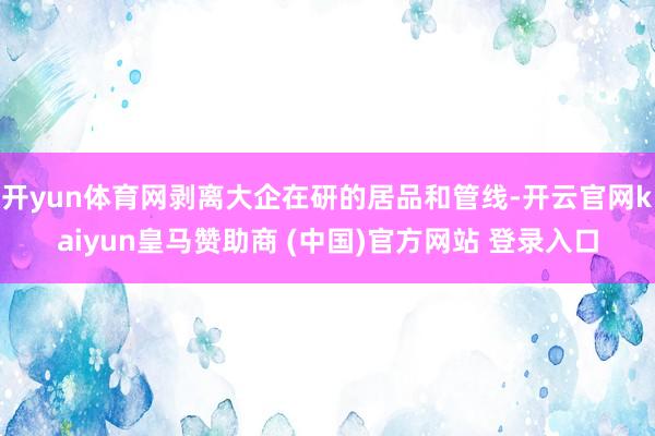 开yun体育网剥离大企在研的居品和管线-开云官网kaiyun皇马赞助商 (中国)官方网站 登录入口